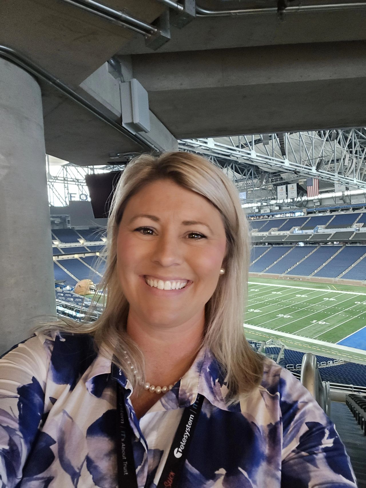 Tracie Crites in the stands at Ford Field, Detroit, July 2025