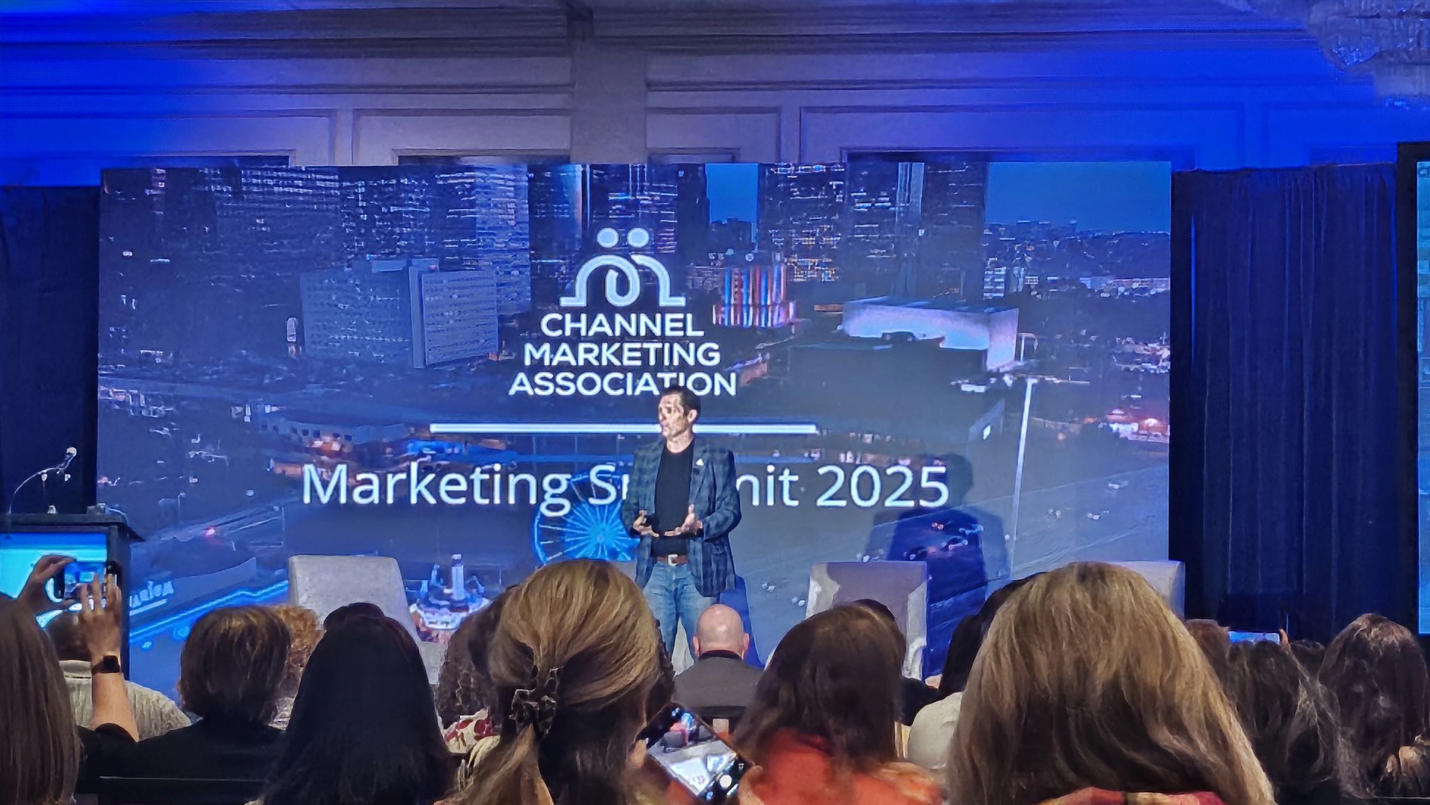 The main stage and audience at the Channel Marketing Association Marketing Summit 2025